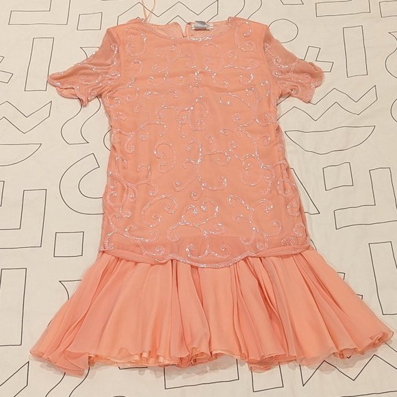Vintage Talbots A.J. Bari Studio 100% Silk and Sequin Cocktail Dress - Pink - Picture 1 of 4